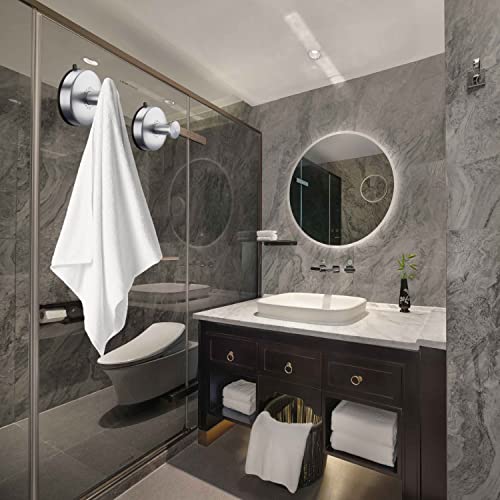 DGYB Suction Cup Hooks for Shower Set of 4 Brushed Nickel Towel Hooks for Bathrooms Waterproof Stainless Shower Hooks for Inside Shower 15 Lb Bathroom Hooks for Towels