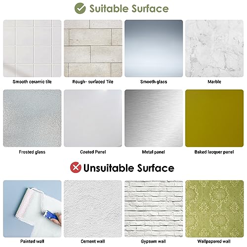 LUXEAR Suction Cup Towel Bar, 24 Inch Adhesive Bathroom Towel Bar, No Drill Hand Towel Holder with 5 Sliding Hooks, Wall Mounted Towel Bar for Shower Bathroom Kitchen Door - White