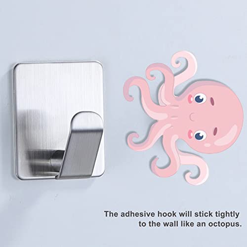 Taozun Self Adhesive Hooks – 4 Packs Towel Hook Bathroom Coat Hook Robe Hooks Brushed Sticky Hook Hanger, SUS 304 Stainless Steel