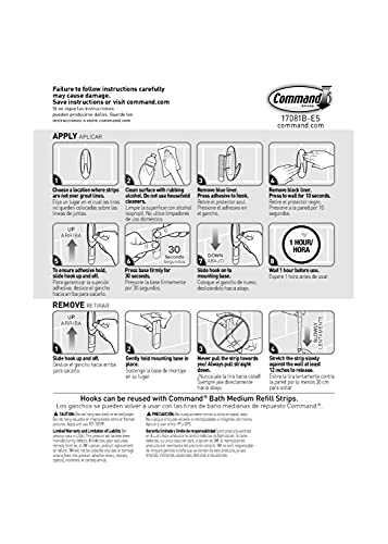 Command Designer Bath Hooks, Medium, White, 2-Hooks with Water-Resistant Strips (17081B-ES), Organize your dorm