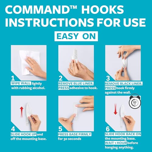 Command Large Double Bathroom Wall Hook, Damage Free Hanging Bath Hook with Adhesive Strip, Double Hook for Hanging Bath Towels, 1 Satin Nickel Colored Wall Hook and 1 Water-Resistant Command Strip