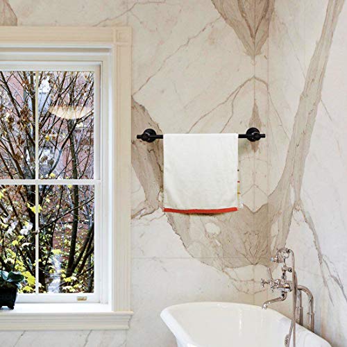 JiePai Suction Cup Towel Bar 24 Inch Oil Rubbed Bronze,Removable Modern Vacuum Suction Towel Holder for Bathroom Door Adhesive Towel Bar Suction Towel Rack Holde…