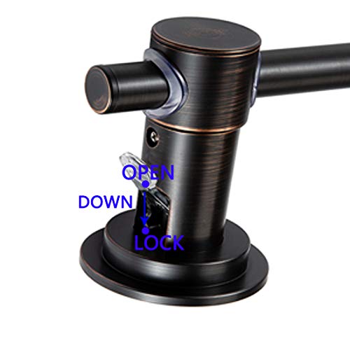 JiePai Suction Cup Towel Bar 24 Inch Oil Rubbed Bronze,Removable Modern Vacuum Suction Towel Holder for Bathroom Door Adhesive Towel Bar Suction Towel Rack Holde…