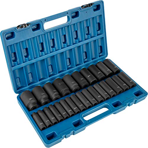 VEVOR Impact Socket Set 26-Piece 1/2" Metric Drive