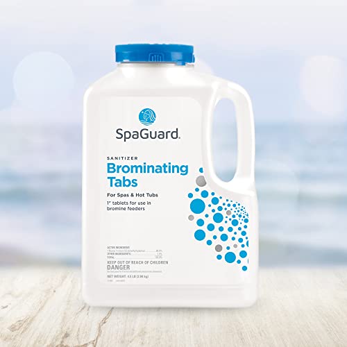 SpaGuard® Brominating Tablets 4.5lb Hot Tub Bromine Sanitizer Tabs (4.5lb) with LeisureQuip ScumBoat & LeisureQuip Digital Hot Tub Care Ebook