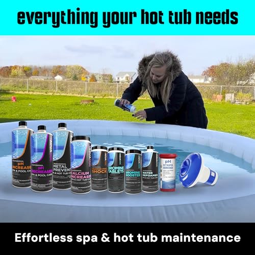 Aquadoc Bromine Hot Tub Starter Kit for Spas, Complete Spa Maintenance Kit with Bromine Tablets & Complete Hot Tub Chemicals Starter Kit with All Spa Chemicals for Hot Tub Kit for pH Water Balance