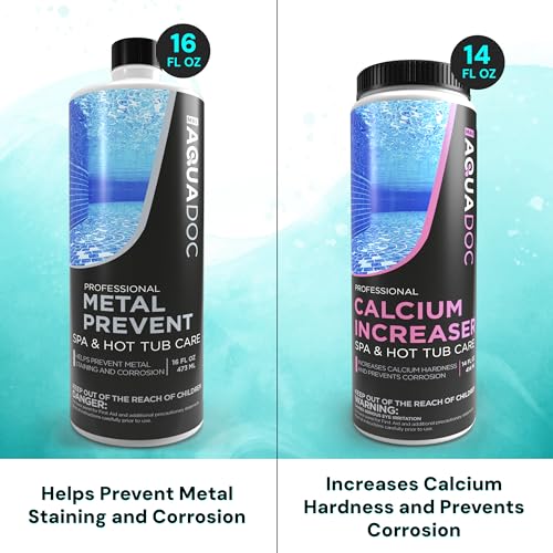 Aquadoc Bromine Hot Tub Starter Kit for Spas, Complete Spa Maintenance Kit with Bromine Tablets & Complete Hot Tub Chemicals Starter Kit with All Spa Chemicals for Hot Tub Kit for pH Water Balance