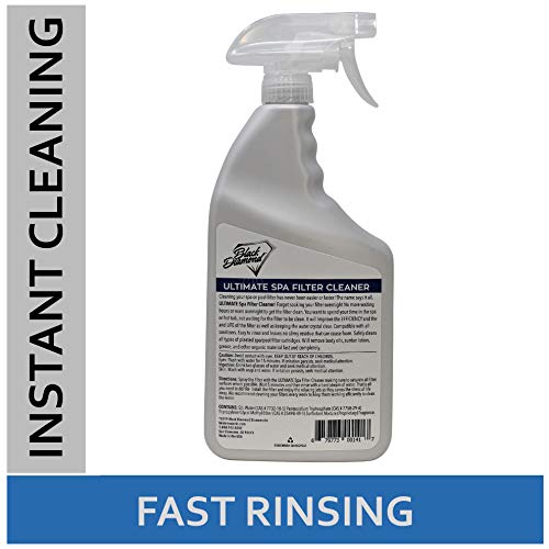Black Diamond Stoneworks Ultimate Spa Filter Cleaner Fast-Acting Spray. Instant Clean for Hot Tub & Pool Filters Leaving Behind no Sticky Residue. Prolongs Filter Life and Pool Equipment. No Soaking