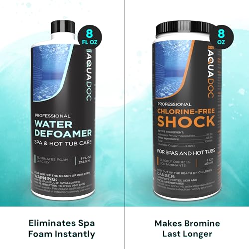 Aquadoc Bromine Hot Tub Starter Kit for Spas, Complete Spa Maintenance Kit with Bromine Tablets & Complete Hot Tub Chemicals Starter Kit with All Spa Chemicals for Hot Tub Kit for pH Water Balance