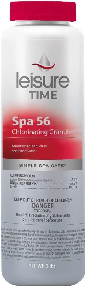 Leisure Time Spa 56 Chlorinating Granules 2lb with LeisureQuip ScumBoat Scum Absorber & Hot Tub Care E-Book (2lb), White, Bundle213