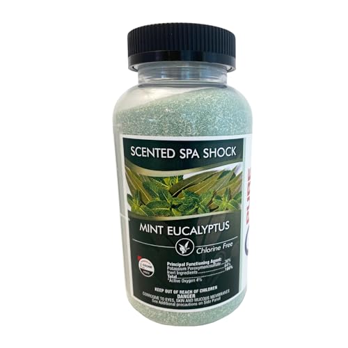 Mint Eucalyptus Scented Spa Shock - Non-Chlorine Oxidizer for Any Spa or Hot Tub - Use w/Bromine Tablets or Spa Chlorine. Fragrance Infused Oxygen Crystals Eliminate Odors and Restore Water Clarity