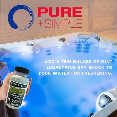 Mint Eucalyptus Scented Spa Shock - Non-Chlorine Oxidizer for Any Spa or Hot Tub - Use w/Bromine Tablets or Spa Chlorine. Fragrance Infused Oxygen Crystals Eliminate Odors and Restore Water Clarity