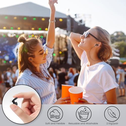 2 Pairs Reusable Earplugs with 8 Ear Tips