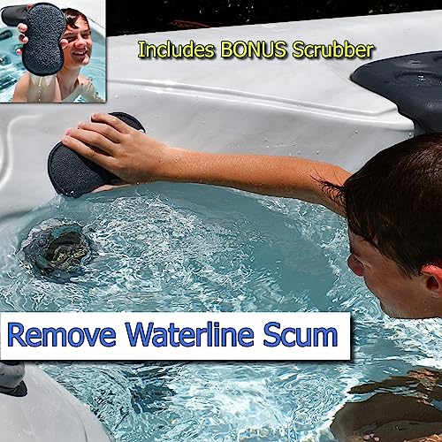The Skimmie Scoop - Patented Handheld Skimmer with Fine Mesh Net for Spa, Hot Tub, and Small Pool Cleaning - Lightweight and Durable with Powerful Suction Cup - Fits in Filter Compartment (Yellow)