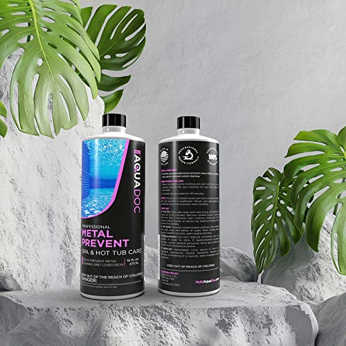 Spa Metal Control - Advanced Spa Metal and Stain Control & Spa Metal Prevent. Maximize your Hot Tub Metal and Stain Control and keep The Spa Metal Out of your Hot Tub - MAV AquaDoc 16oz