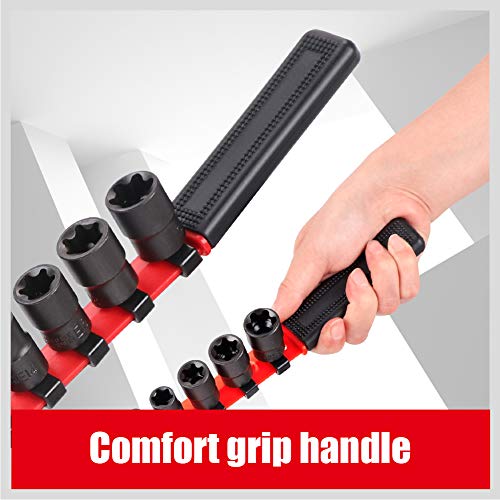 11-Piece E-Torx Socket Set with Socket Rail