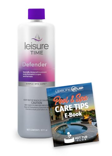 Leisure Time Defender 32oz Spa Stain and Scale Control and Protection with Digital Hot Tub Care Log Book Download (1 Pack)