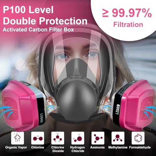 JOEAIS Full Face Respirator Mask with Organic Vapor