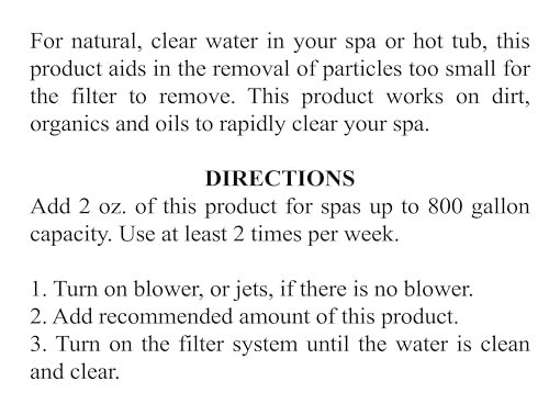 SpaChoice 472-3-1021 Spa Clarifier Hot Tub, 1-Pint