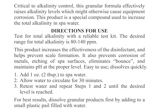 SpaChoice 472-3-4021 Alkalinity Increaser for Hot Tub, 2-Pounds