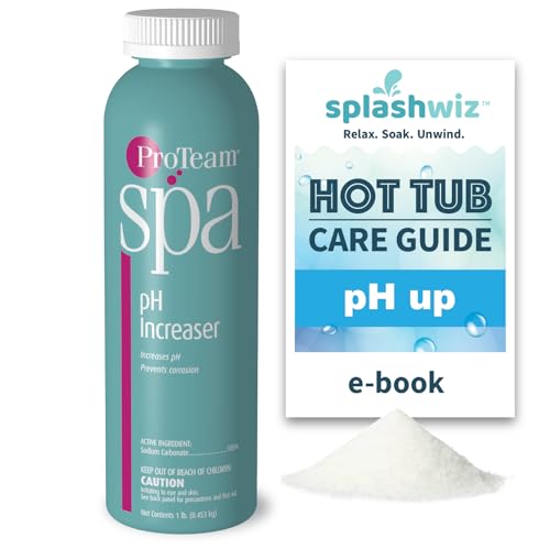 ProTeam Spa pH Increaser for Hot Tub - Spa Up for Hot Tub - pH Up Hot Tub pH Increaser - with SplashWiz Hot Tub Chemicals Care Guide e-Book - Spa pH Up Spa - Made in USA (1 lb)