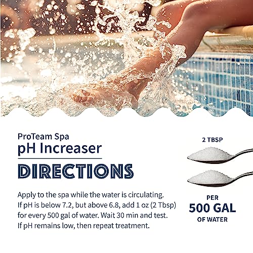 ProTeam Spa pH Increaser for Hot Tub - Spa Up for Hot Tub - pH Up Hot Tub pH Increaser - with SplashWiz Hot Tub Chemicals Care Guide e-Book - Spa pH Up Spa - Made in USA (1 lb)