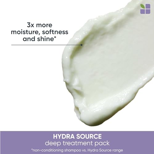 Biolage Hydra Source Deep Treatment Mask | Nourishes Dry Hair | With Aloe | Vegan & Paraben-Free | Cruelty Free | Hair Treatment | 3.4 Fl. Oz