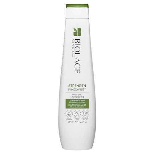 Biolage Strength Recovery Shampoo | Gently Cleanses & Reduces Breakage | For All Damaged & Sensitized Hair | Vegan | Cruelty-Free | Strengthening Shampoo | Infused with Vegan Squalane | 13.5 Fl. Oz