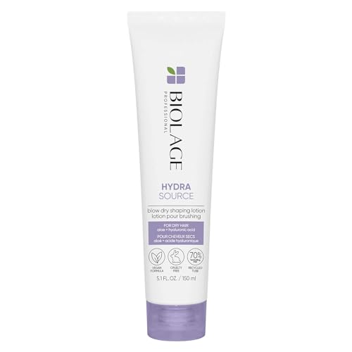 Biolage Hydra Source Blow Dry Shaping Lotion | Leave-In Heat Protectant | Nourishes, Hydrates & Provides Long-Lasting Style | With Aloe & Hyaluronic Acid | Vegan & Cruelty-Free | 5.1 fl. oz