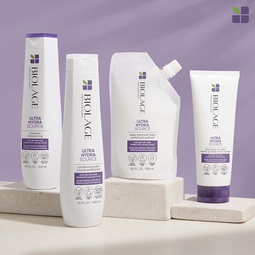 Biolage Ultra Hydra Source Shampoo | Deep Hydrating Shampoo for Very Dry Hair | Moisturizes Hair to Prevent Breakage | Paraben & Silicone-Free | Vegan | Salon Shampoo | 33.8 Fl. Oz