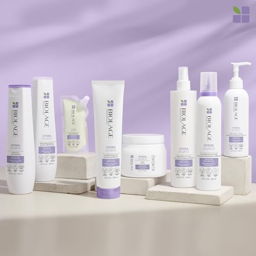 Biolage Hydrasource Salon Shampoo | Hydrates & Moisturizes Dry Hair | Helps Repair Split Ends | Paraben-Free | For Dry Hair | Weightless, Soft Finish | Vegan | Cruelty Free | 33.8 Fl. Oz