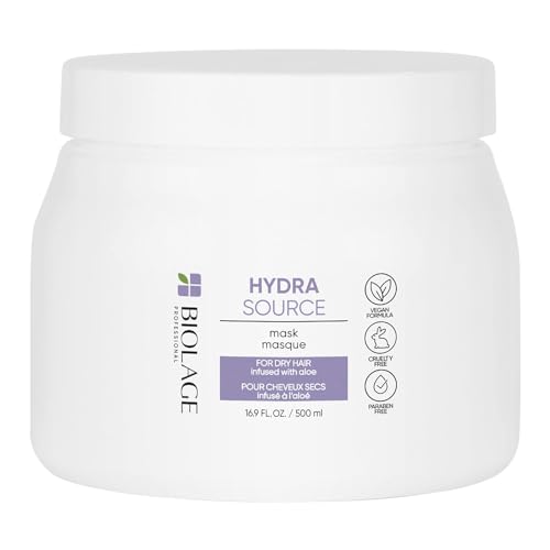 Biolage Hydra Source Mask | Revives Dry Strands For Increased Hair Shine & Manageability | For Dry Hair | Paraben-Free | Vegan | 16.9 Fl. Oz