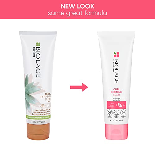 Biolage Styling Curl Defining Elixir | Natural Movement, Shine, & Frizz Control | Medium Hold Curly Hair Gel | For Frizzy Hair | Paraben-Free | Vegan | 4.2 Fl. Oz