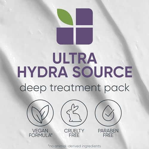 Biolage Ultra Hydra Source Deep Treatment Pack | Leave-In Hair Mask | Conditions, Softens & Restores Hair | For Very Dry Hair | Paraben-Free | Vegan | Cruelty Free | 10.1 Fl. Oz