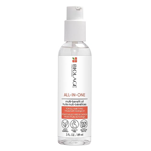 Biolage All-In-One Multi-Benefit Oil | Pre-Shampoo & Leave-In Treatment | Smooths, Detangles & Controls Frizz | For All Hair Types