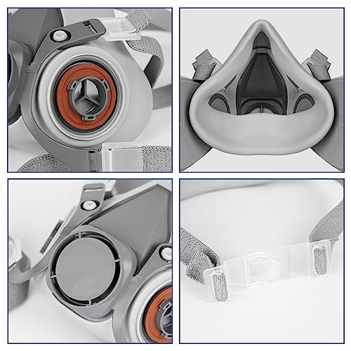 Half Face Gas Mask with Safety Glasses for Work