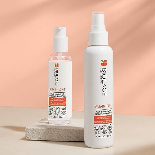 Biolage All-In-One Multi-Benefit Oil | Pre-Shampoo & Leave-In Treatment | Smooths, Detangles & Controls Frizz | For All Hair Types