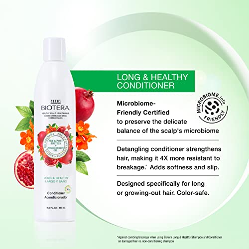 Biotera Long & Healthy Strengthening Conditioner | Strengthens Long, Growing Hair | Microbiome Friendly | Vegan & Cruelty Free | Paraben Free | Color-Safe | 32 Fl Oz