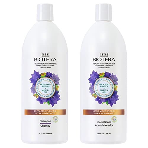 BIOTERA Ultra Moisturizing Shampoo and Conditioner Set | Hydrates Dry, Damaged, Coarse Hair | Microbiome Friendly | Vegan & Cruelty Free | Paraben & Sulfate Free | Color-Safe | 32 Fl Oz