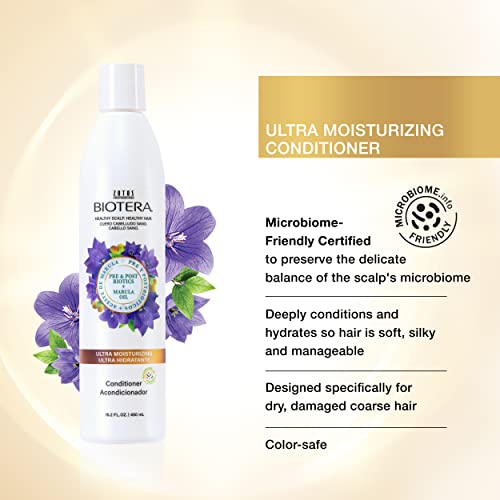 BIOTERA Ultra Moisturizing Shampoo and Conditioner Set | Hydrates Dry, Damaged, Coarse Hair | Microbiome Friendly | Vegan & Cruelty Free | Paraben & Sulfate Free | Color-Safe | 32 Fl Oz