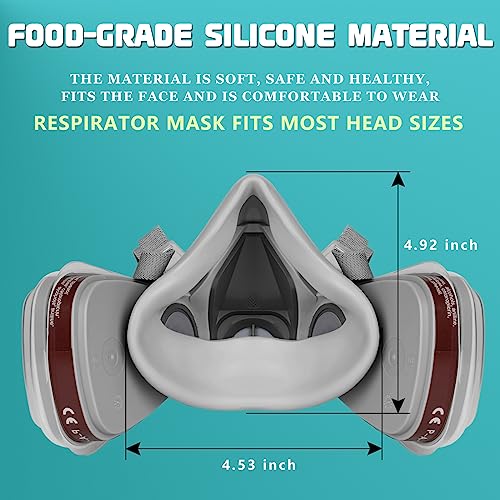 Half Face Gas Mask with Safety Glasses for Work