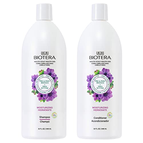 BIOTERA Moisturizing Shampoo and Conditioner Set | Hydrates & Moisturizes Dry, Medium, Fine Hair | Microbiome Friendly | Vegan & Cruelty Free | Paraben Free | Color-Safe | 32 Fl Oz