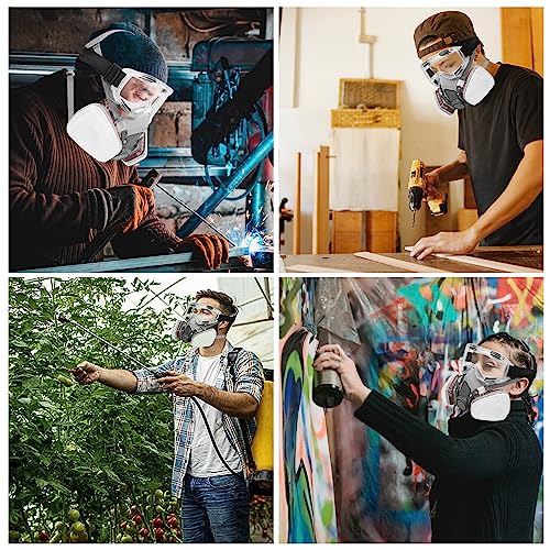 Half Face Gas Mask with Safety Glasses for Work