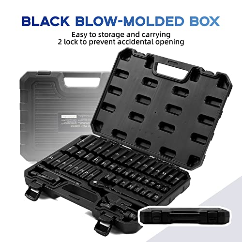 Reniteco 50-Piece Socket Set with 3/8" Ratchet