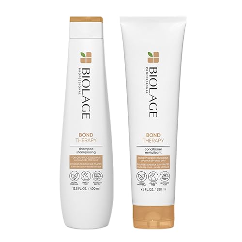 Biolage Bond Therapy Sulfate-Free Shampoo & Conditioner Set | Builds Bonds & Reduces Breakage | Paraben & Sulfate-Free | Vegan | Salon Professional Shampoo | Cruelty-Free | Bonding