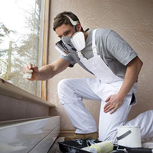 Half Facepiece Gas Mask with Safety Glasses - Reusable