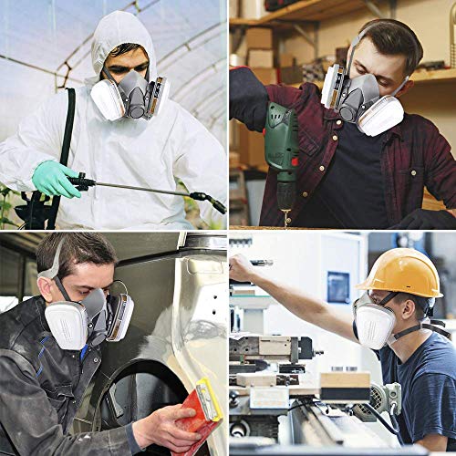 Half Facepiece Gas Mask with Safety Glasses - Reusable