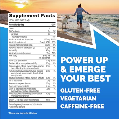 Emergen-C Immune+ Vitamin C 1000mg (18 Count, Elderberry) Dietary Supplement Fizzy Drink Mix Powder Packets