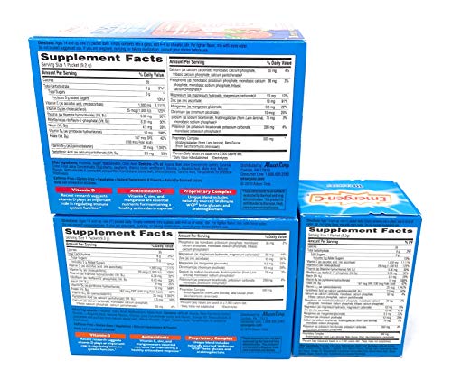 Emergen-C Immune+ Dietary Supplement Fizzy Drink Mix Powder, Super Orange and Raspberry