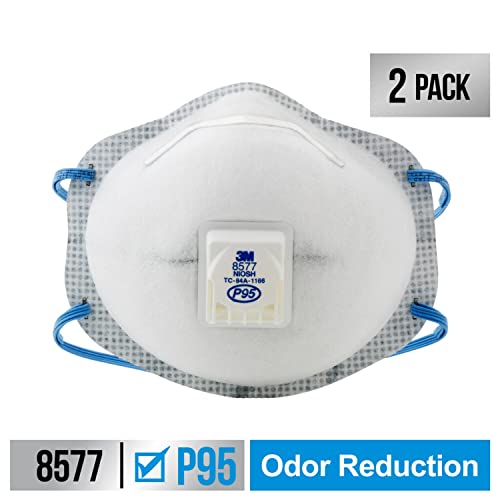 3M Cool Flow Valved Respirator, Chemical Odor, 2-Pack